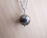 Gold Pyrite Natural Crystal Ball Pendant Necklace