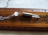 Moonstone and Quartz Silver Bullet Jewelry Necklace
