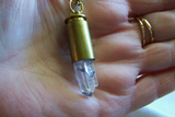 Natural Quartz Crystal Bullet Jewelry Pendant