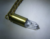 Natural Quartz Crystal Bullet Jewelry Pendant