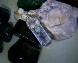 Quartz Crystal Natural Welo Opal Gemstone Pendant
