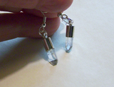 Natural Quartz Crystal Point Silver Earrings