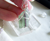 Rainbow Fluorite Raw Gemstone Natural Crystal Pendant Necklace