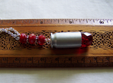 Red Crystal Fire Element Silver Bullet Jewelry Pendant
