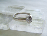 Herkimer Diamond Natural Crystal Sterling Silver Ring Size 6.5