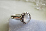 Cat's Eye Moonstone Natural Gemstone Sterling Silver Ring Size 6