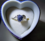 Sterling Silver Raw Blue Sapphire Gemstone Ring Sz 7