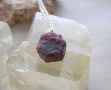 Ruby Record Keeper Natural Raw Gemstone Pendant Necklace