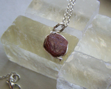 Natural Ruby Raw Gemstone Corundum Pendant