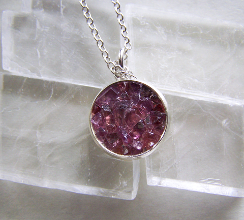 Natural Ruby Spinel Gemstone Crystals Pendant