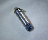Blue Sapphire Raw Gemstone Silver Bullet Jewelry Pendant