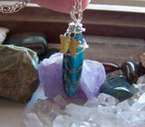 Blue Sea Jasper Gold Butterfly Pendant Necklace