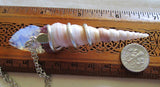 Opalite Crystal Arrowhead Natural Seashell Pendant Necklace