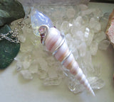 Opalite Crystal Arrowhead Natural Seashell Pendant Necklace