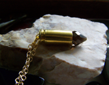 Smoky Quartz Faceted Crystal Bullet Jewelry Pendant