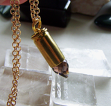 Smoky Quartz Faceted Crystal Bullet Jewelry Pendant