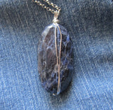 Blue Sodalite Large Natural Gemstone Pendant Necklace