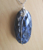 Blue Sodalite Large Natural Gemstone Pendant Necklace