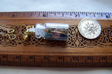 Gemstones and Vintage Watch Parts Miniature Bottle Pendant