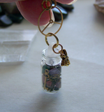 Gemstones and Vintage Watch Parts Miniature Bottle Pendant