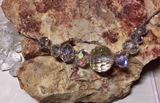 Aurora Borealis Swarovski Crystals Sterling Silver Necklace