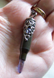 Indigo Aura Quartz Filigree Bullet Jewelry Pendant Necklace