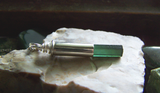 Green Tourmaline Gemstone Silver Bullet Pendant Necklace
