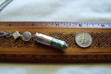 Natural Tree Agate Celtic Silver Bullet Jewelry Pendant