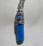 Filigree Turquoise and Howlite Bullet Jewelry Pendant