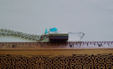 Quartz Crystal and Turquoise Silver Bullet Jewelry Pendant