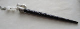 Unicorn Horn Natural Black Spiral Wand Pendant Necklace