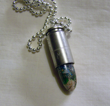 Multicolor Variscite Silver Bullet Jewelry Pendant