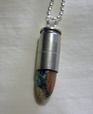 Multicolor Variscite Silver Bullet Jewelry Pendant