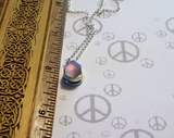 Holographic Rainbow Cube Silver Bullet Necklace