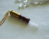 Quartz Crystal Boxwood Mini Wand Bullet Jewelry Necklace Pendant