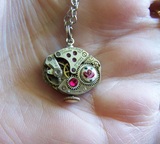Watchworks Rose and Ruby Steampunk Vintage Pendant